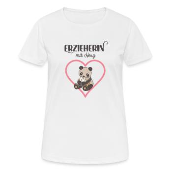 Erzieherin mit Herz Beste Kindergärtnerin Abschied - Frauen T-Shirt atmungsaktiv - Weiß - Vorne - AI Model Female 172 dark (172cm)