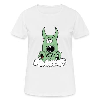 Un équipage de monstres mignon mais terrifiant - T-shirt respirant Femme - blanc - Devant - AI Model Female 172 dark (172cm)
