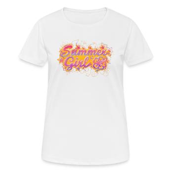 Summer Girl (lettrage) - T-shirt respirant Femme - blanc - Devant - AI Model Female 172 dark (172cm)