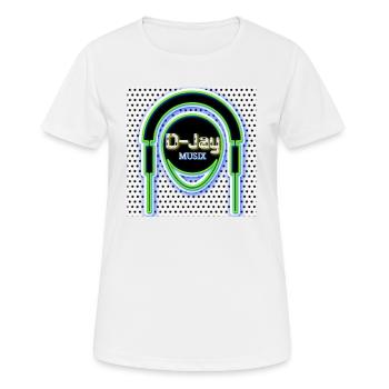 D-Jay MUSIX - Abbild - 2023 - Frauen T-Shirt atmungsaktiv - Weiß - Vorne - AI Model Female 172 dark (172cm)