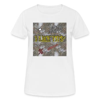 Ich mag Brüste (I Like Tit's) - Shop WoW - Frauen T-Shirt atmungsaktiv - Weiß - Vorne - AI Model Female 172 dark (172cm)