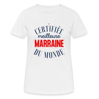 Meilleure marraine certifiée idée cadeau marraine - T-shirt respirant Femme - blanc - Devant - AI Model Female 172 dark (172cm)