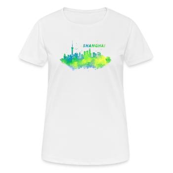 Skyline Shanghai en Chine - T-shirt respirant Femme - blanc - Devant - AI Model Female 172 dark (172cm)