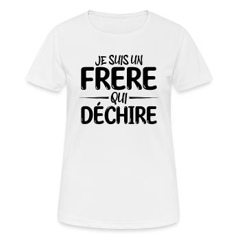 Je suis un frère qui déchire cadeau pour mon frère - T-shirt respirant Femme - blanc - Devant - AI Model Female 172 dark (172cm)