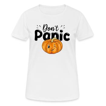 Pas de panique. Design avec citrouille clignotante - T-shirt respirant Femme - blanc - Devant - AI Model Female 172 dark (172cm)