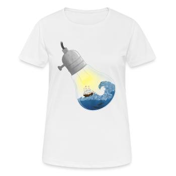 Lightbulb ship on the sea - Women's Breathable T-Shirt - white - Front - AI Model Female 172 dark (172cm)