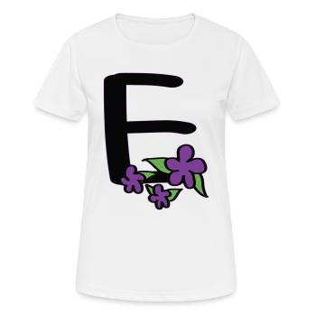 E as in energetically charged - Women's Breathable T-Shirt - white - Front - AI Model Female 172 dark (172cm)