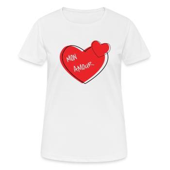 Mon amour - Women's Breathable T-Shirt - white - Front - AI Model Female 172 dark (172cm)