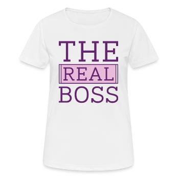 Le vrai patron - T-shirt respirant Femme - blanc - Devant - AI Model Female 172 dark (172cm)