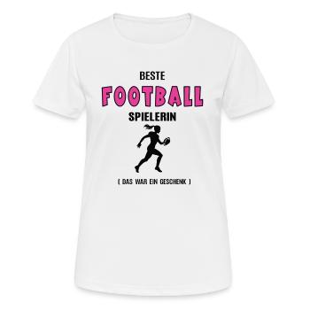 Football Spielerin Beste Footballerin Geburtstag - Frauen T-Shirt atmungsaktiv - Weiß - Vorne - AI Model Female 172 dark (172cm)