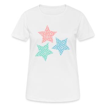 STERN. STERNE. STERN. STERNE. FEST. JAHRESTAG - Frauen T-Shirt atmungsaktiv - Weiß - Vorne - AI Model Female 172 dark (172cm)