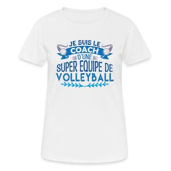 Coach Volleyball | Cadeau coach Volleyball coach - T-shirt respirant Femme - blanc - Devant - AI Model Female 172 dark (172cm)