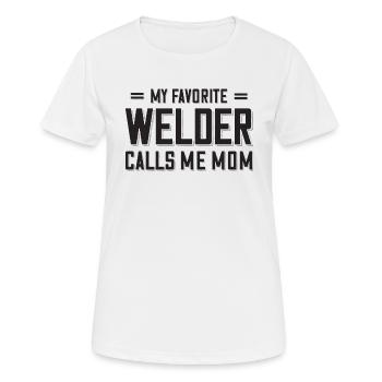 Welder outfit for welders - Women's Breathable T-Shirt - white - Front - AI Model Female 172 dark (172cm)