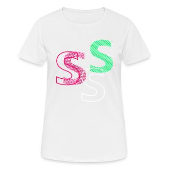 Lettre S - T-shirt respirant Femme - blanc - Devant - AI Model Female 172 dark (172cm)