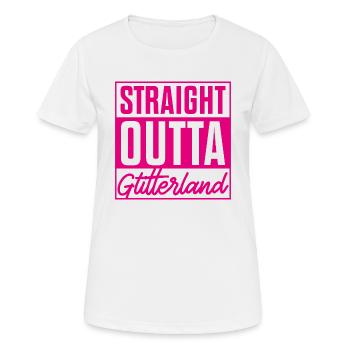 Straight outta - Glitterland pink 2 - Frauen T-Shirt atmungsaktiv - Weiß - Vorne - AI Model Female 172 dark (172cm)