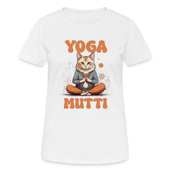 Yoga Mutti - Frauen T-Shirt atmungsaktiv - Weiß - Vorne - AI Model Female 172 dark (172cm)