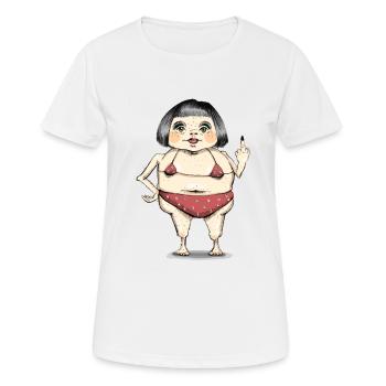 Zicke - Frauen T-Shirt atmungsaktiv - Weiß - Vorne - AI Model Female 172 dark (172cm)