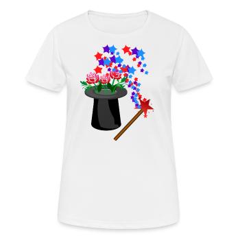Magic Hat Wand Flowers Stars - Women's Breathable T-Shirt - white - Front - AI Model Female 172 dark (172cm)