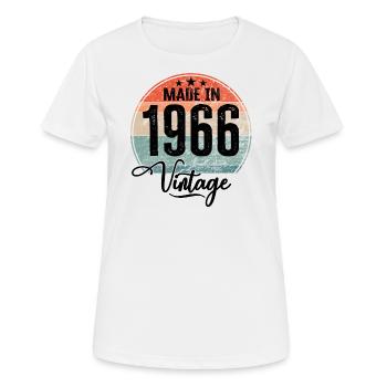 Vintage Made in 1966 Geburtsjahr 1966 Geburtstag - Frauen T-Shirt atmungsaktiv - Weiß - Vorne - AI Model Female 172 dark (172cm)
