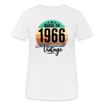Vintage Made in 1966 Geburtsjahr 1966 Geburtstag - Frauen T-Shirt atmungsaktiv - Weiß - Vorne - AI Model Female 172 dark (172cm)