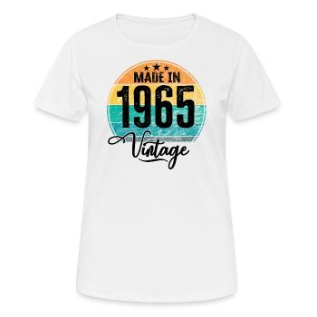 Millésime Fabriqué en 1965 Année de naissance 1965 Anniversaire - T-shirt respirant Femme - blanc - Devant - AI Model Female 172 dark (172cm)