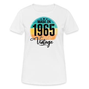 Millésime Fabriqué en 1965 Année de naissance 1965 Anniversaire - T-shirt respirant Femme - blanc - Devant - AI Model Female 172 dark (172cm)