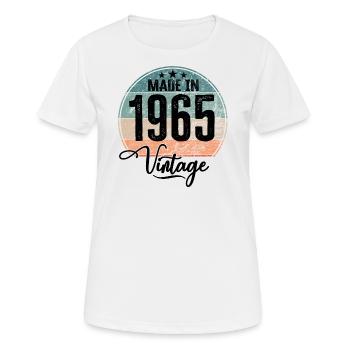 Millésime Fabriqué en 1965 Année de naissance 1965 Anniversaire - T-shirt respirant Femme - blanc - Devant - AI Model Female 172 dark (172cm)