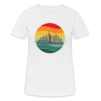 NY Jahrgang - Frauen T-Shirt atmungsaktiv - Weiß - Vorne - AI Model Female 172 dark (172cm)