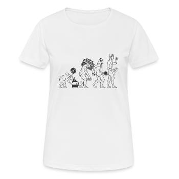 Musique évolution - T-shirt respirant Femme - blanc - Devant - AI Model Female 172 dark (172cm)