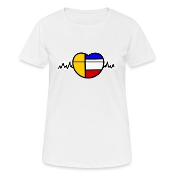 Cœur Hommage à Mirò - T-shirt respirant Femme - blanc - Devant - AI Model Female 172 dark (172cm)
