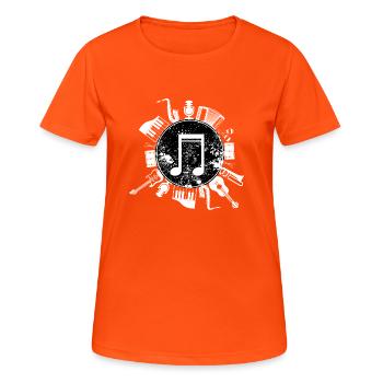instruments de musique - T-shirt respirant Femme - orange néon - Devant - AI Model Female 172 dark (172cm)