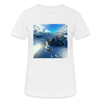 Endlose blaue Meereswellen gegen den blauen Himmel - Frauen T-Shirt atmungsaktiv - Weiß - Vorne - AI Model Female 172 dark (172cm)