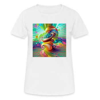 Tourbillons psychédéliques colorés et vibrants - T-shirt respirant Femme - blanc - Devant - AI Model Female 172 dark (172cm)