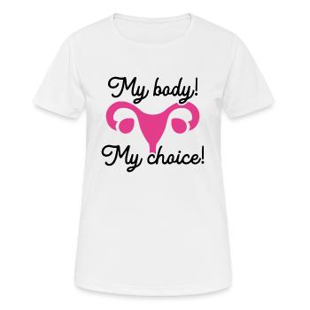 Mon corps mon choix - T-shirt respirant Femme - blanc - Devant - AI Model Female 172 dark (172cm)