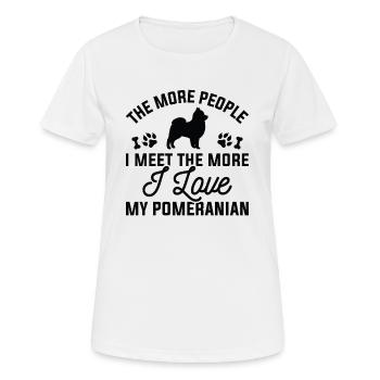 Ich liebe meinen Pommerschen - Frauen T-Shirt atmungsaktiv - Weiß - Vorne - AI Model Female 172 dark (172cm)