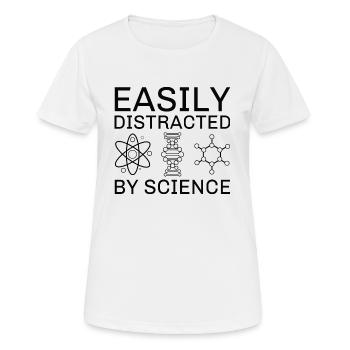Leicht von der Wissenschaft abgelenkt - Frauen T-Shirt atmungsaktiv - Weiß - Vorne - AI Model Female 172 dark (172cm)