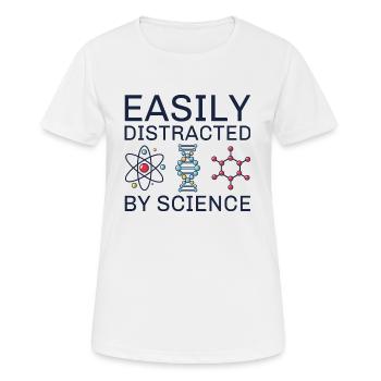 Leicht von der Wissenschaft abgelenkt - Frauen T-Shirt atmungsaktiv - Weiß - Vorne - AI Model Female 172 dark (172cm)