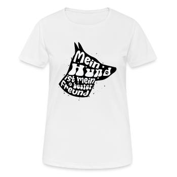 Mein Hund ist mein bester Freund - Frauen T-Shirt atmungsaktiv - Weiß - Vorne - AI Model Female 172 dark (172cm)