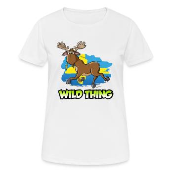 Elch - Wild Thing - Frauen T-Shirt atmungsaktiv - Weiß - Vorne - AI Model Female 172 dark (172cm)