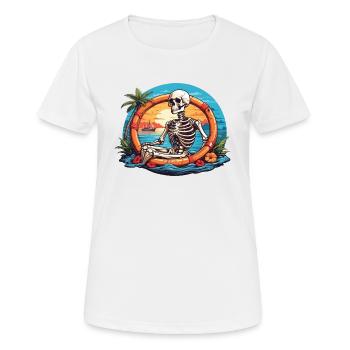 Skeleton at Sunset - Women's Breathable T-Shirt - white - Front - AI Model Female 172 dark (172cm)