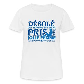 Cadeau Mari Copain Le meilleur copain du monde !! - T-shirt respirant Femme - blanc - Devant - AI Model Female 172 dark (172cm)