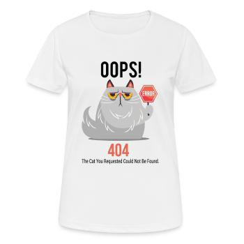 Chat grincheux 404 - T-shirt respirant Femme - blanc - Devant - AI Model Female 172 dark (172cm)