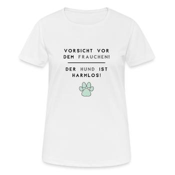 Beware of the mistress - dog is harmless - Women's Breathable T-Shirt - white - Front - AI Model Female 172 dark (172cm)