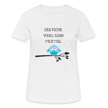 Le lève-tôt peut me - T-shirt respirant Femme - blanc - Devant - AI Model Female 172 dark (172cm)
