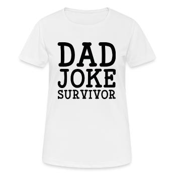 Papa Witz Überlebender - Frauen T-Shirt atmungsaktiv - Weiß - Vorne - AI Model Female 172 dark (172cm)