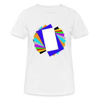 farbiges verschachteln - Frauen T-Shirt atmungsaktiv - Weiß - Vorne - AI Model Female 172 dark (172cm)