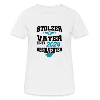 Absolvent Sponsion Graduate stolzer Vater 2024 - Frauen T-Shirt atmungsaktiv - Weiß - Vorne - AI Model Female 172 dark (172cm)