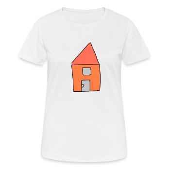 Haus Symbol Wohnen rot - Frauen T-Shirt atmungsaktiv - Weiß - Vorne - AI Model Female 172 dark (172cm)