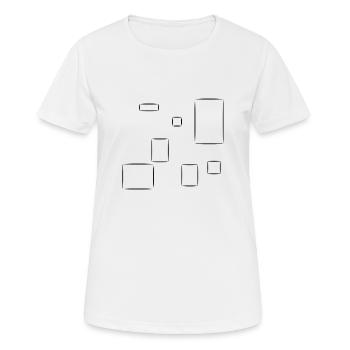 Motif Carré Carré Symboles Forme - T-shirt respirant Femme - blanc - Devant - AI Model Female 172 dark (172cm)