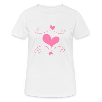 Coeur Amour Symbole Forme - T-shirt respirant Femme - blanc - Devant - AI Model Female 172 dark (172cm)